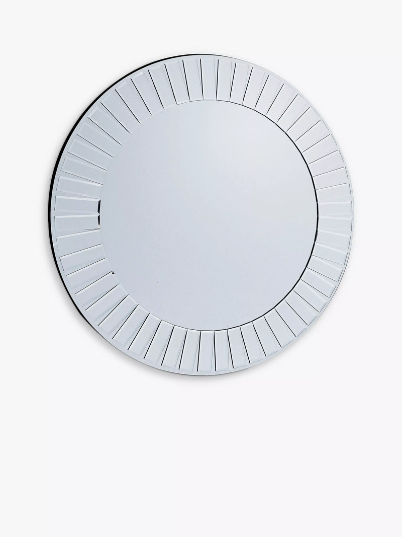 Gallery Direct Mondello Round Glass Frame Mirror, Clear, 61cm