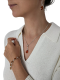 Be-Jewelled amber pendant necklace cognac 46cm - British product