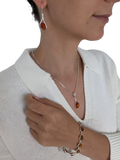 Be-Jewelled cognac amber drop earrings sterling silver, imported from the UK