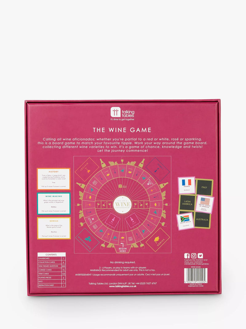 Talking Tables Wine Board Game (British brand)