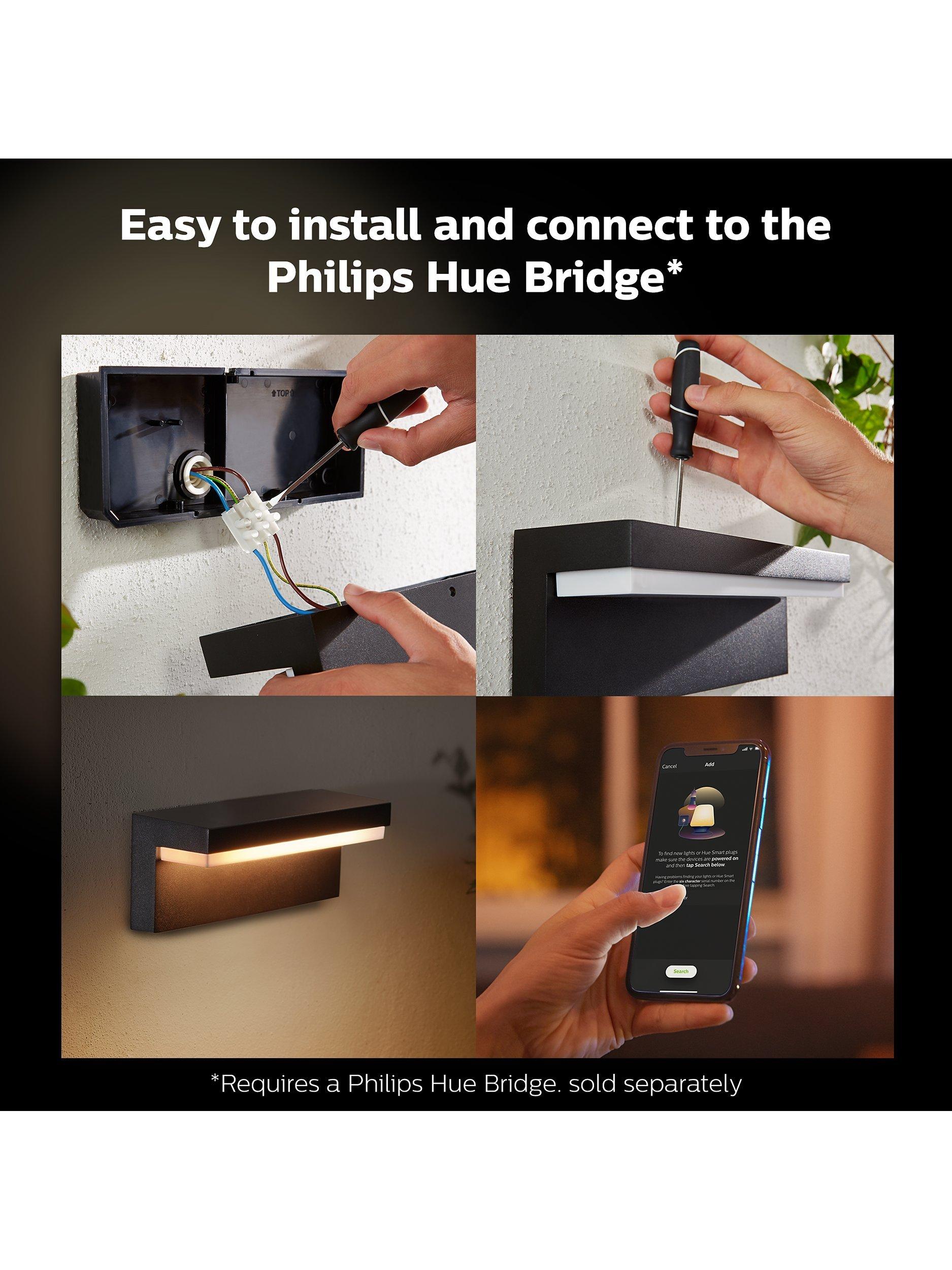 Philips Hue Nyro outdoor wall light black (British brand)