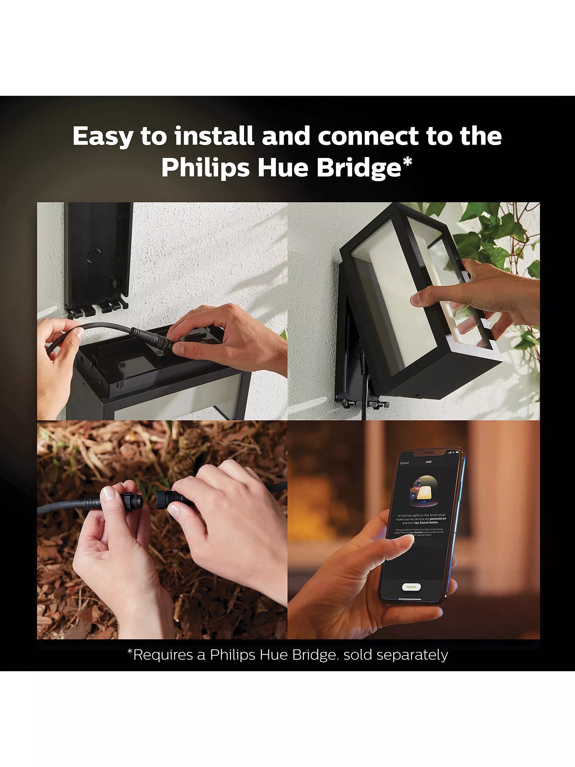 Philips Hue Impress outdoor wall light black - British product