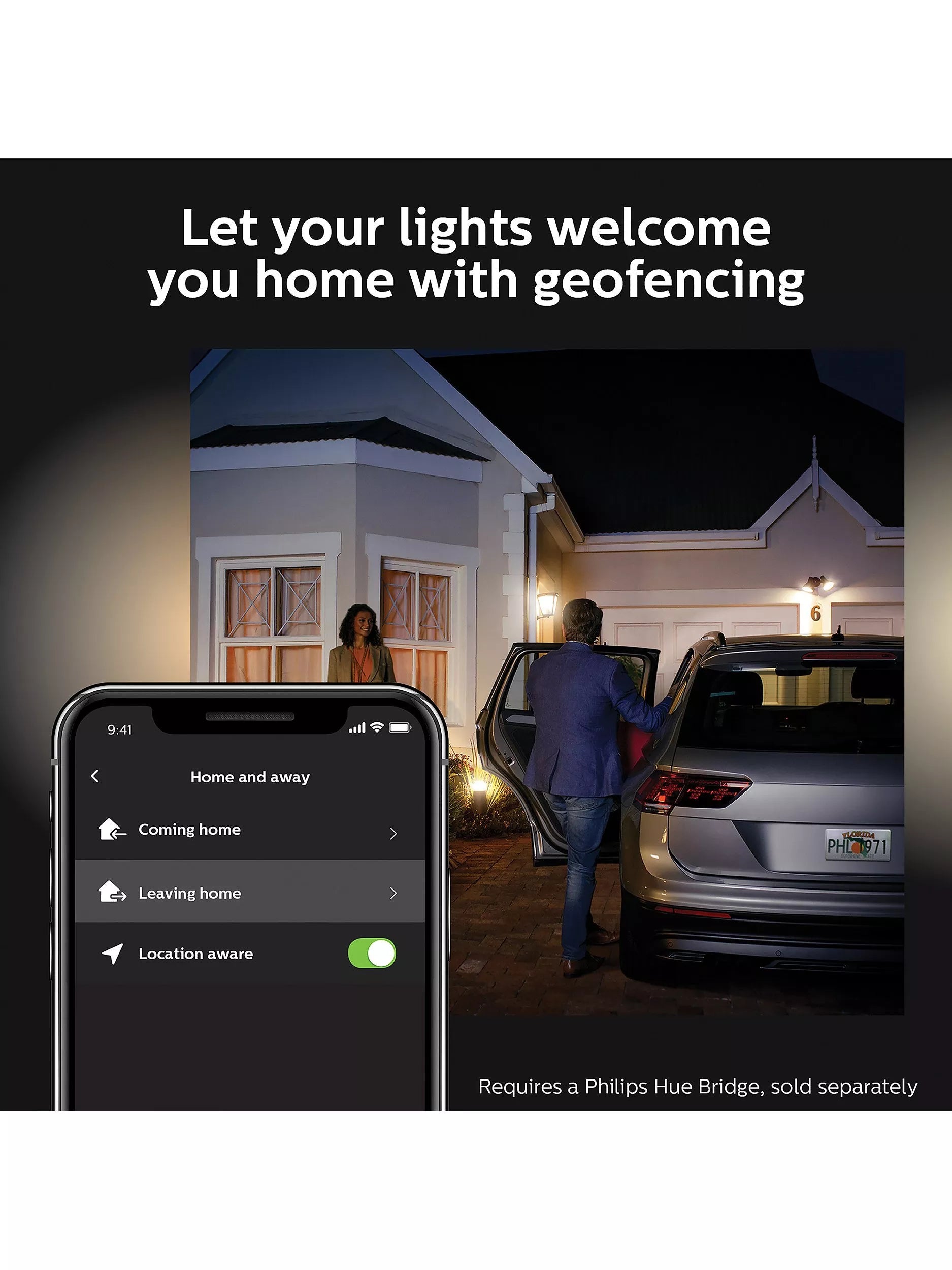 Philips Hue Impress outdoor wall light black - British product