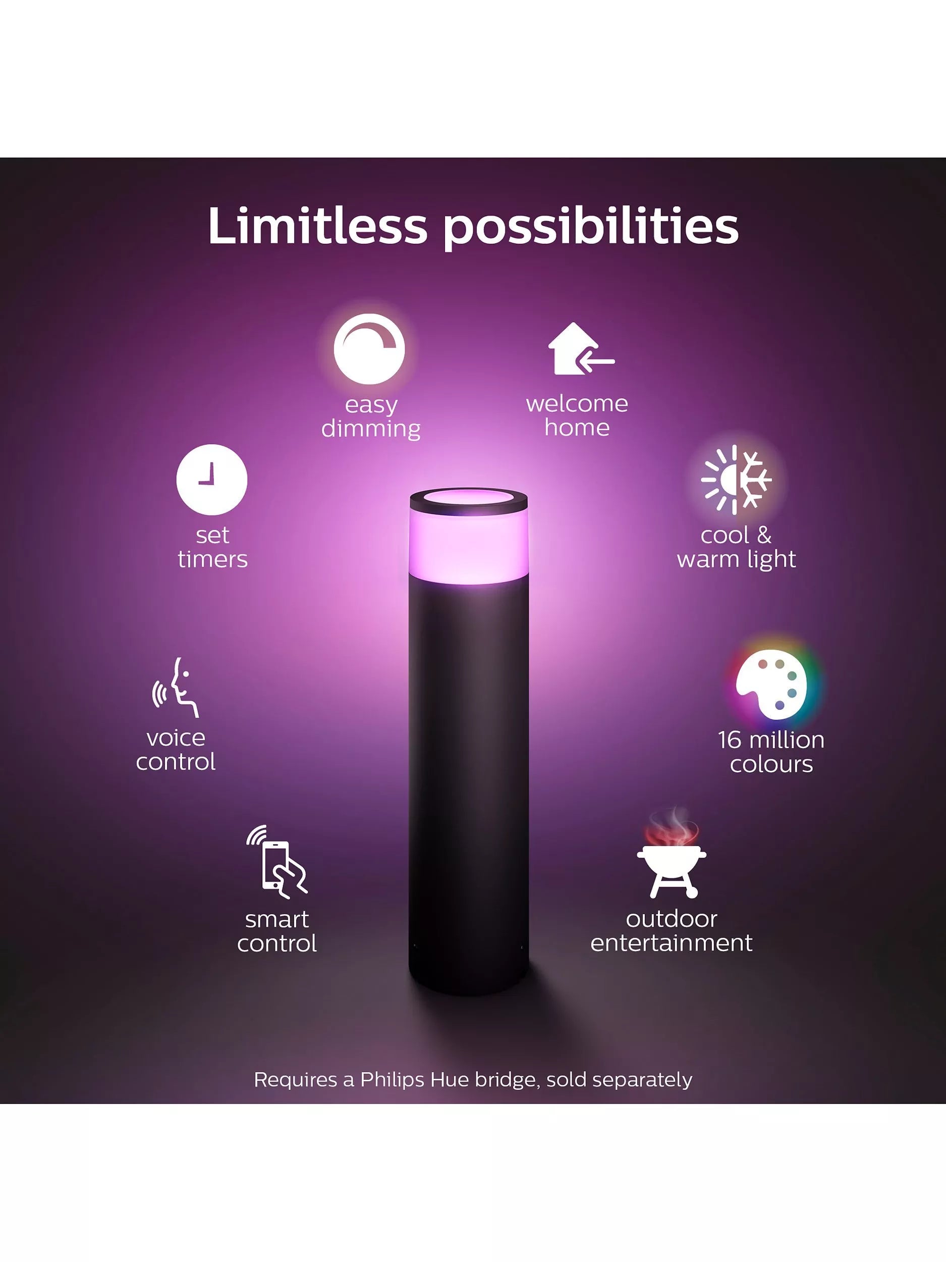 Philips Hue Calla smart pedestal light black, UK version