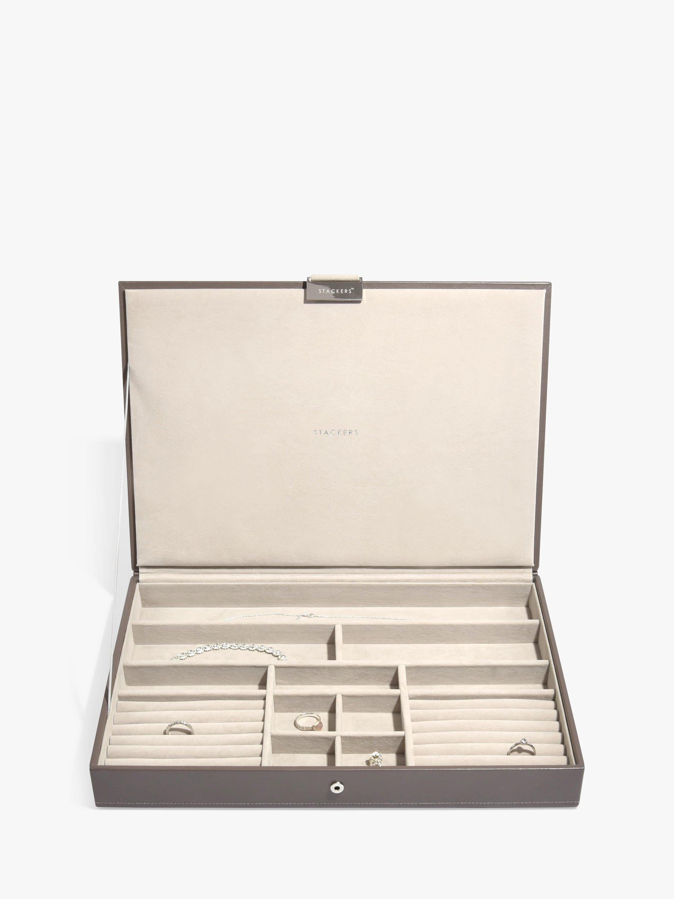 Stackers supersize jewellery box mink with compartments, UK version
