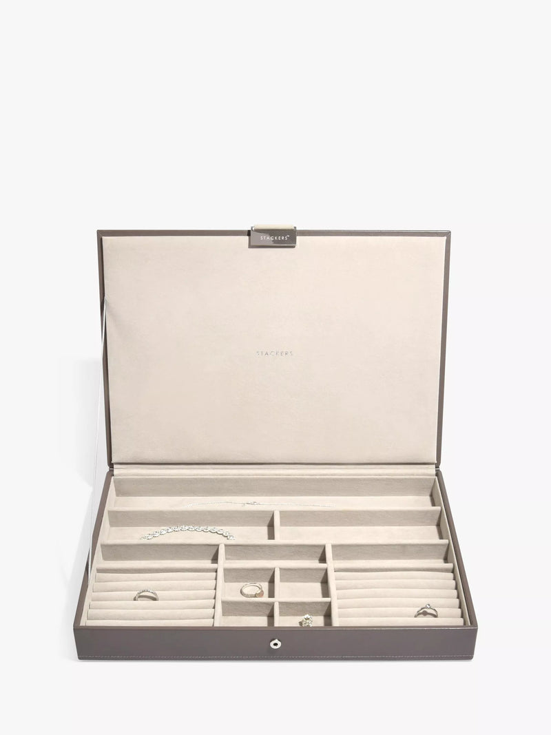 Stackers supersize jewellery box mink with compartments, UK version
