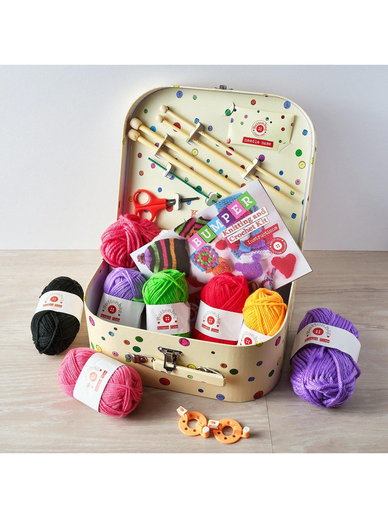Buttonbag knitting and crochet kit (British brand)
