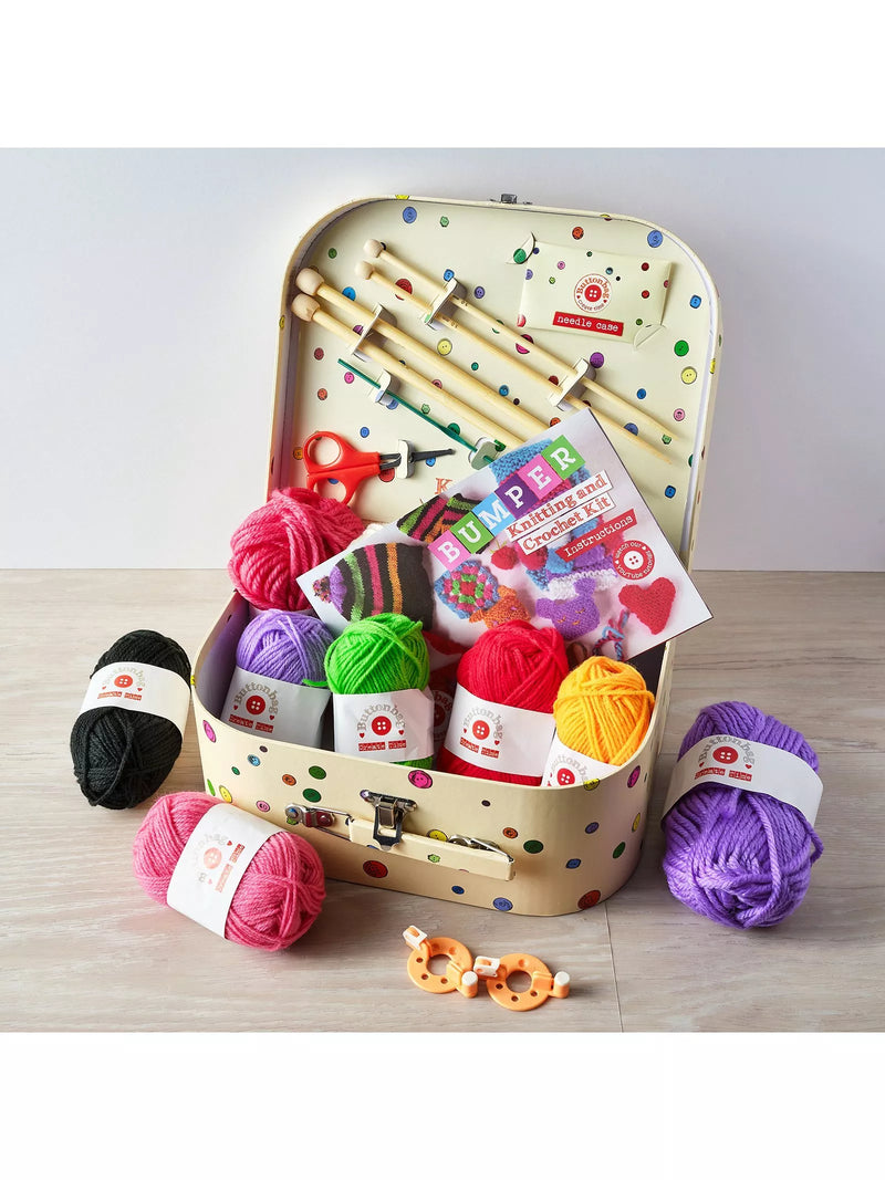 Buttonbag knitting and crochet kit (British brand)
