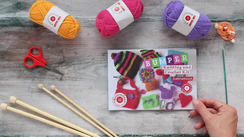 Buttonbag knitting and crochet kit (British brand)