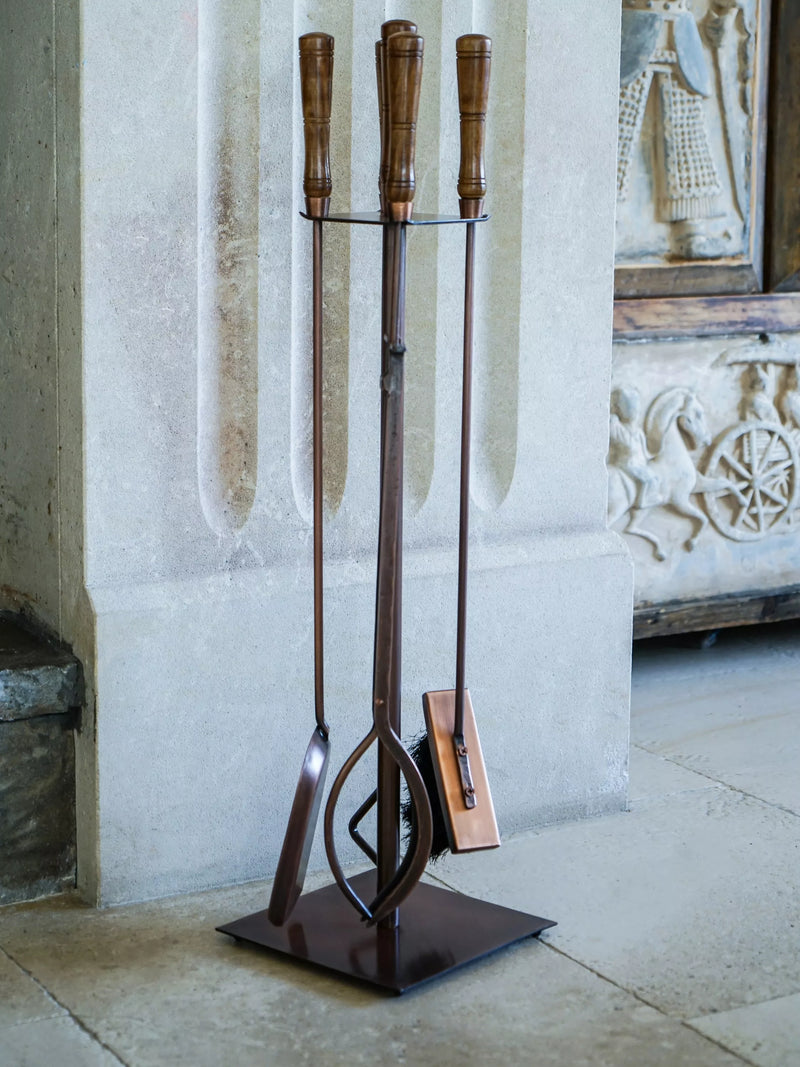 Ivyline antique copper fireside set 4 piece, UK version