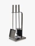 Ivyline pewter fireside set with brush, shovel, and poker, UK version