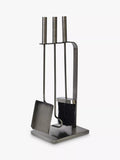 Ivyline pewter fireside set with brush, shovel, and poker, UK version
