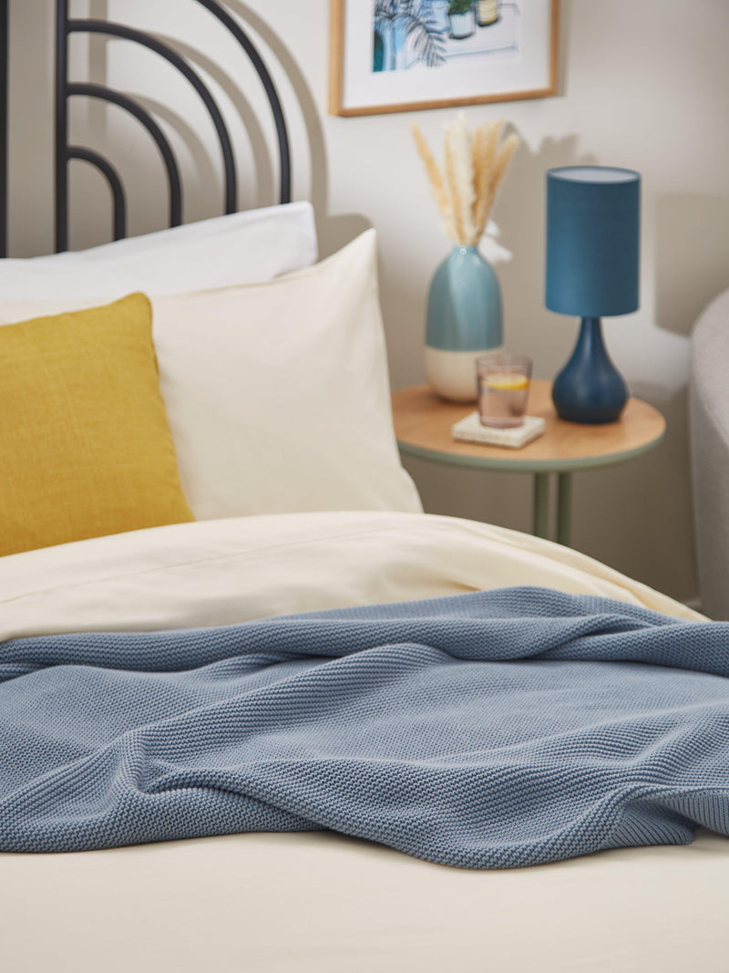 John Lewis rye plain knit throw, UK version