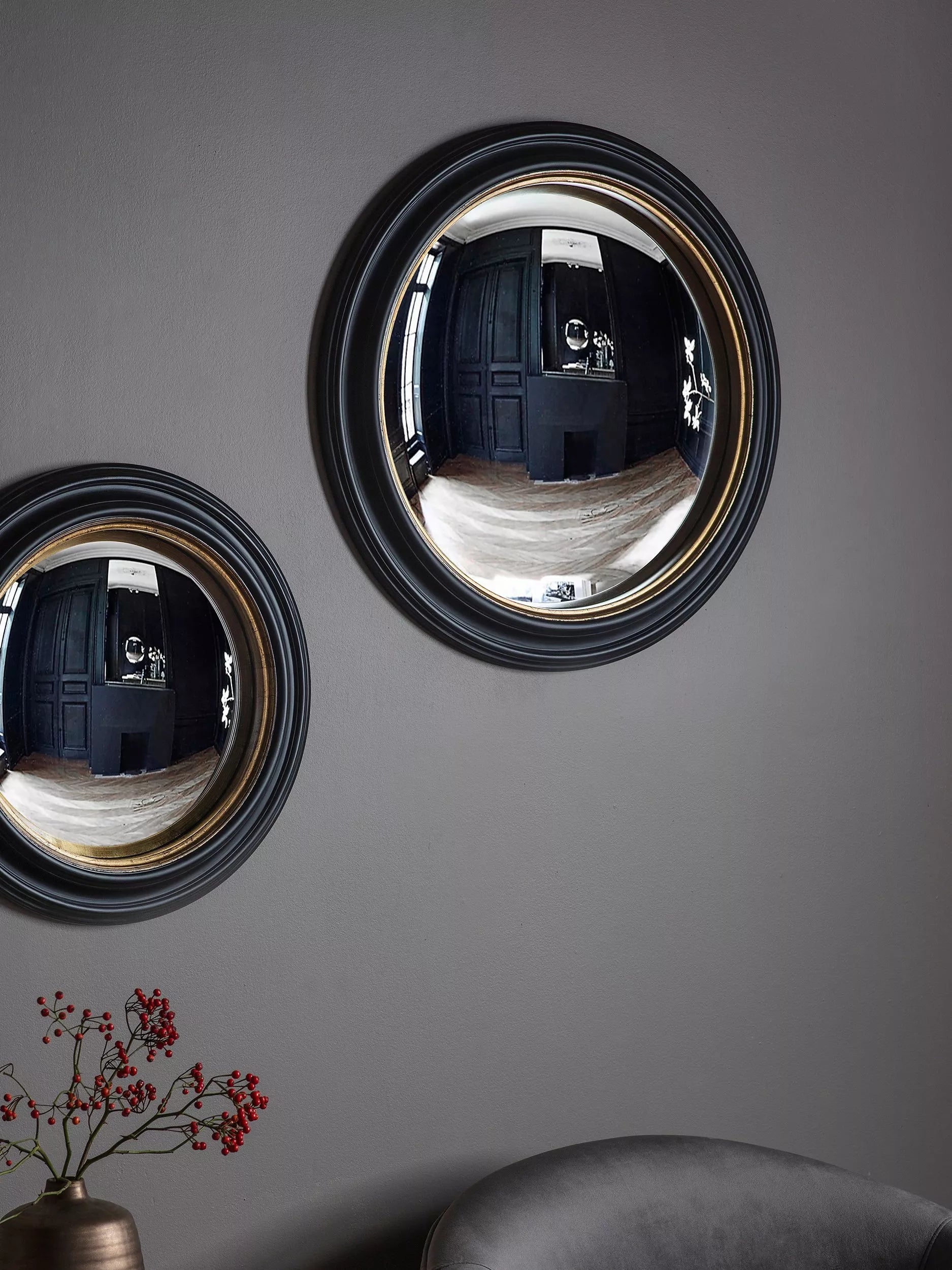 Gallery Direct Rockbourne round mirror 63cm black - British product