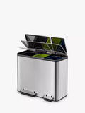 EKO Ecocasa 3 Section Recycling Bin, Stainless Steel, 3x 15L