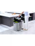 EKO Ecocasa 3 Section Recycling Bin, Stainless Steel, 3x 15L