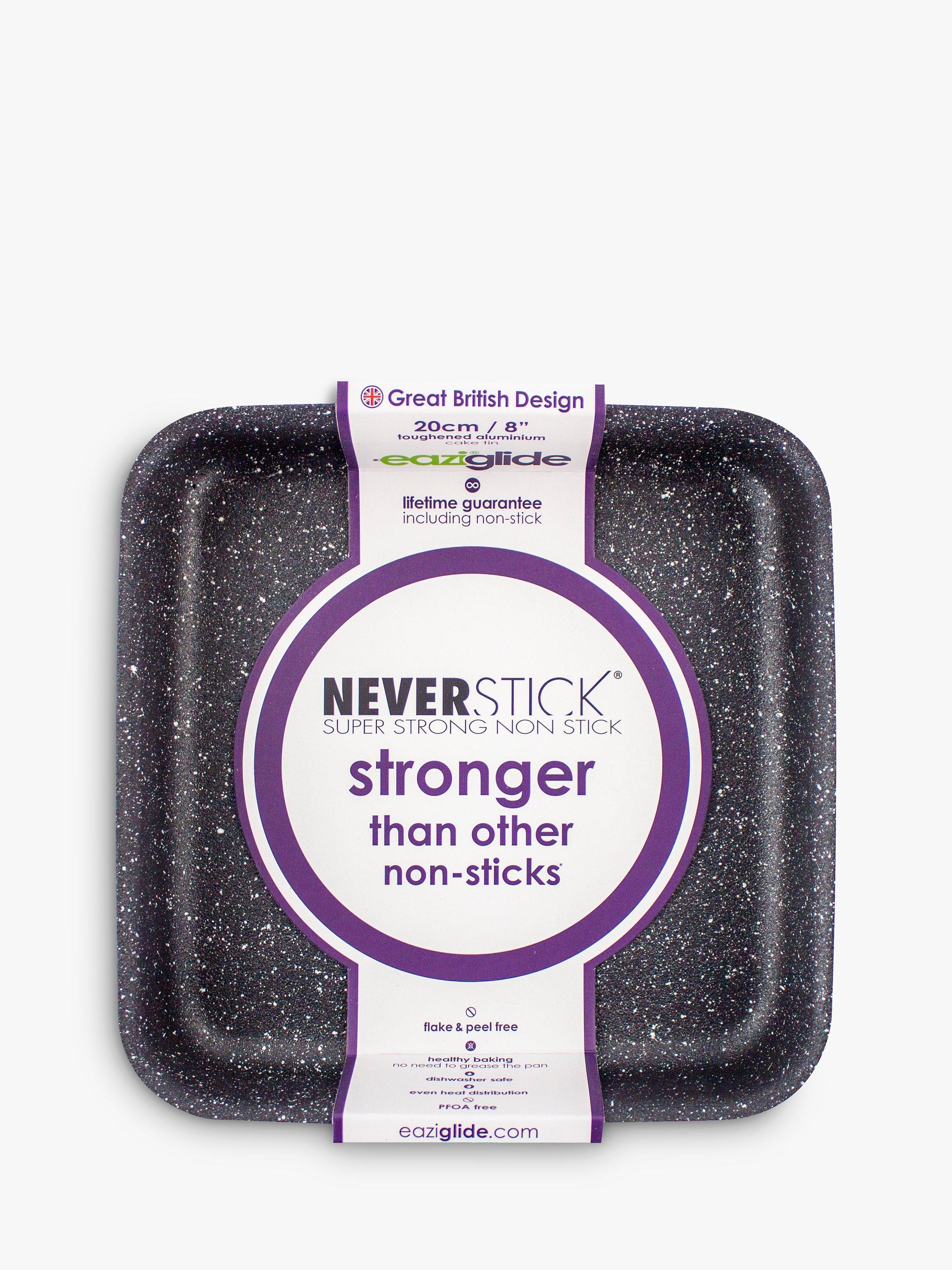 Eaziglide Neverstick non-stick square brownie tin 20cm, imported from the UK