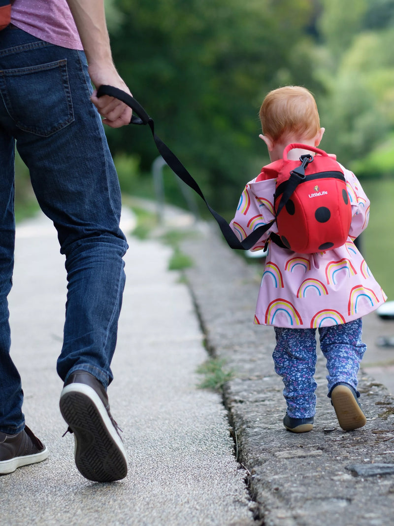 LittleLife red Ladybird toddler backpack with safety harness, UK version