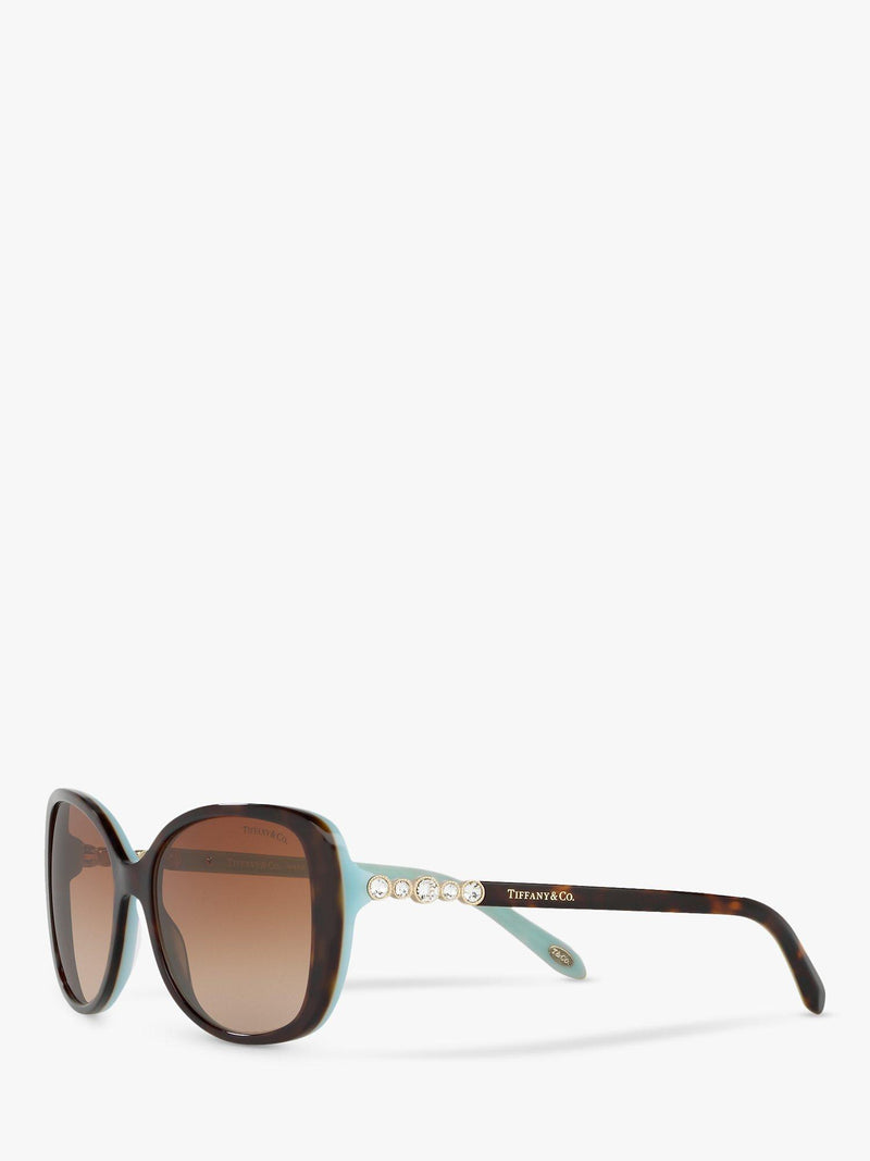 Tiffany & Co rectangular brown sunglasses 55mm, imported from the UK