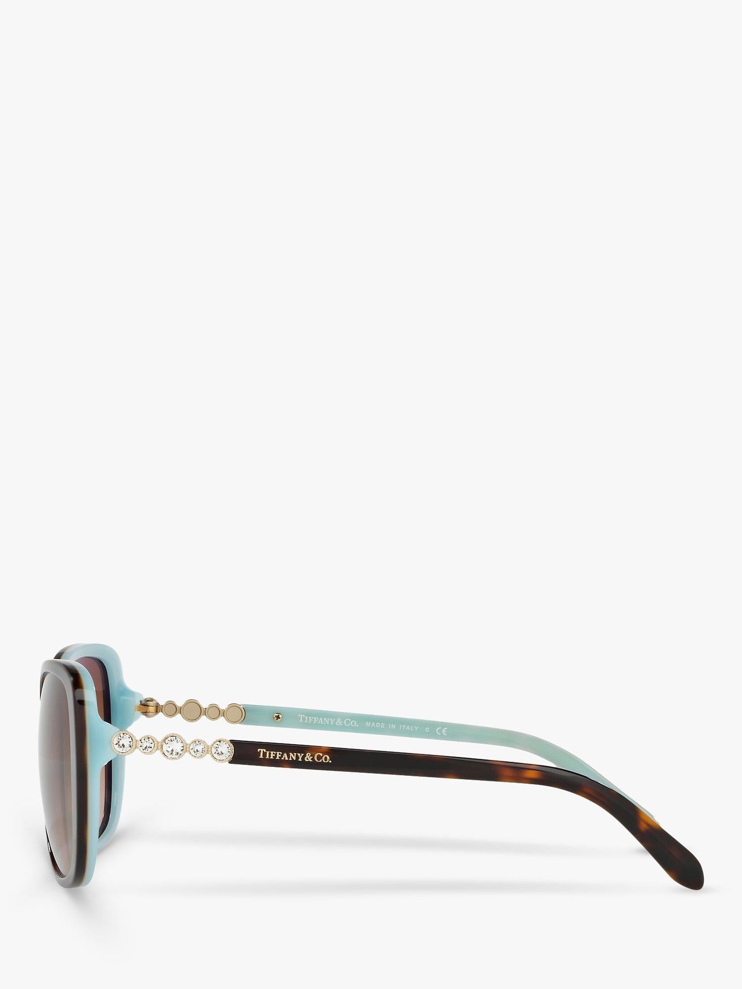 Tiffany & Co rectangular brown sunglasses 55mm, imported from the UK