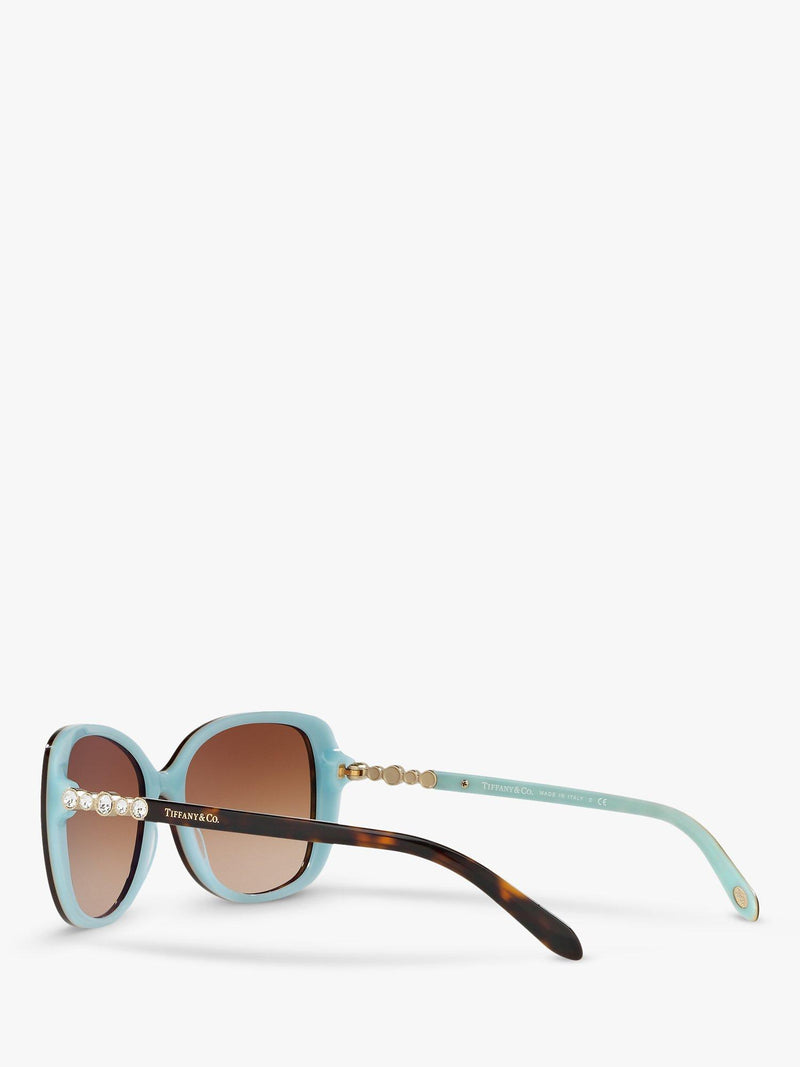 Tiffany & Co rectangular brown sunglasses 55mm, imported from the UK
