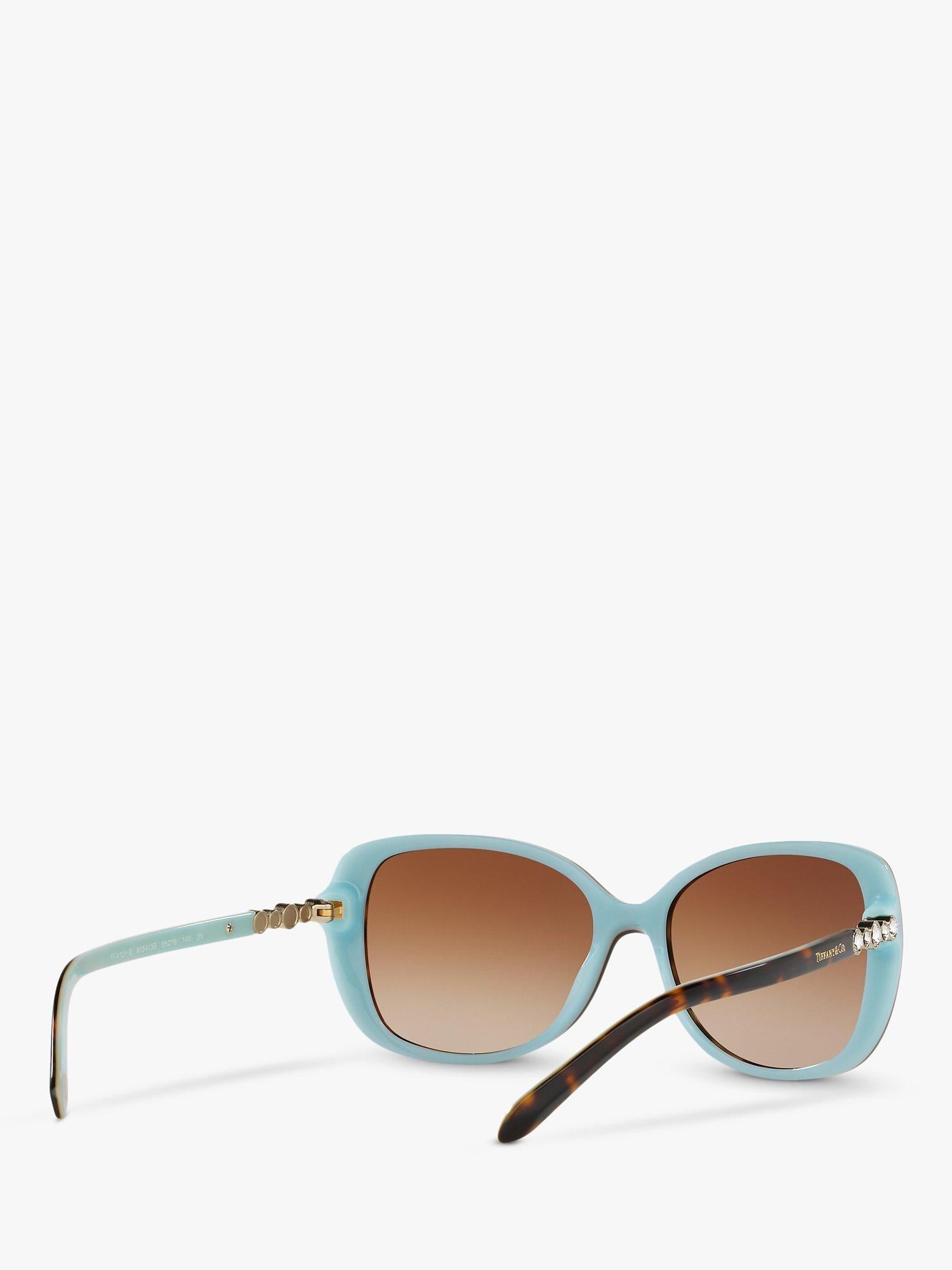 Tiffany & Co rectangular brown sunglasses 55mm, imported from the UK