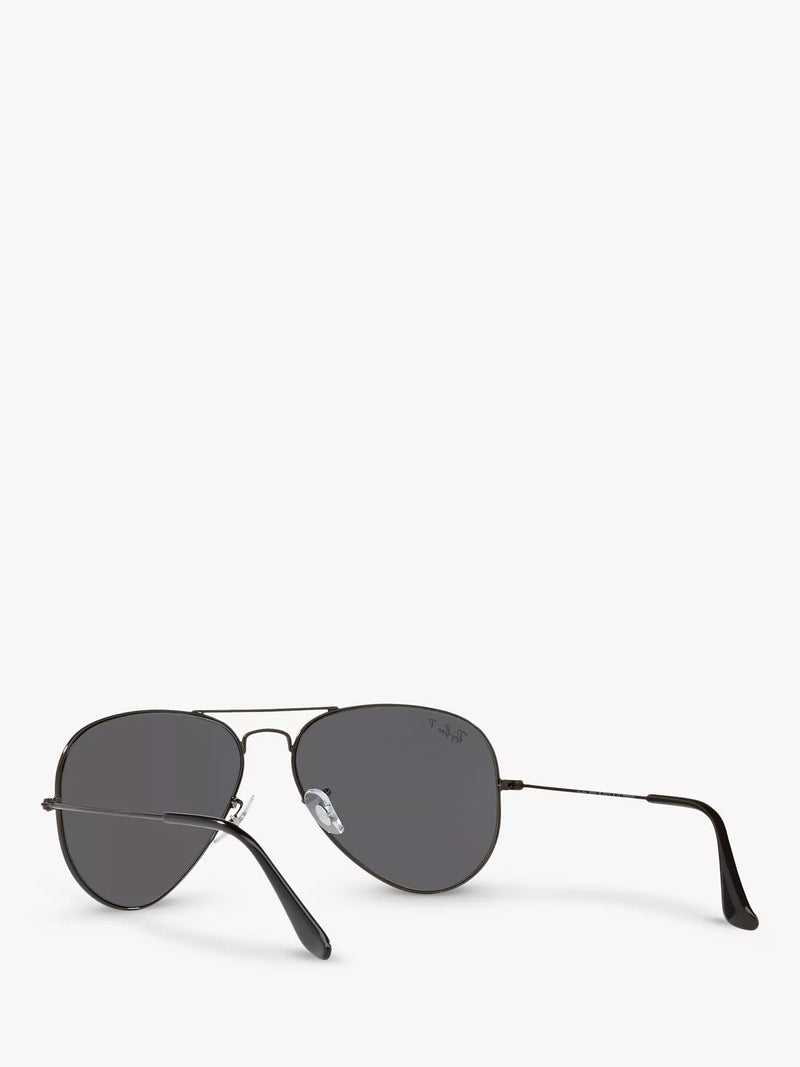 Ray-Ban aviator sunglasses polarised black grey 58mm, imported from the UK