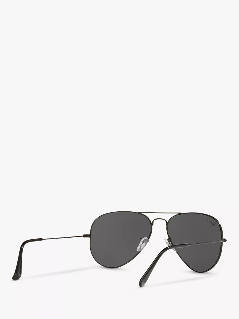 Ray-Ban aviator sunglasses polarised black grey 58mm, imported from the UK