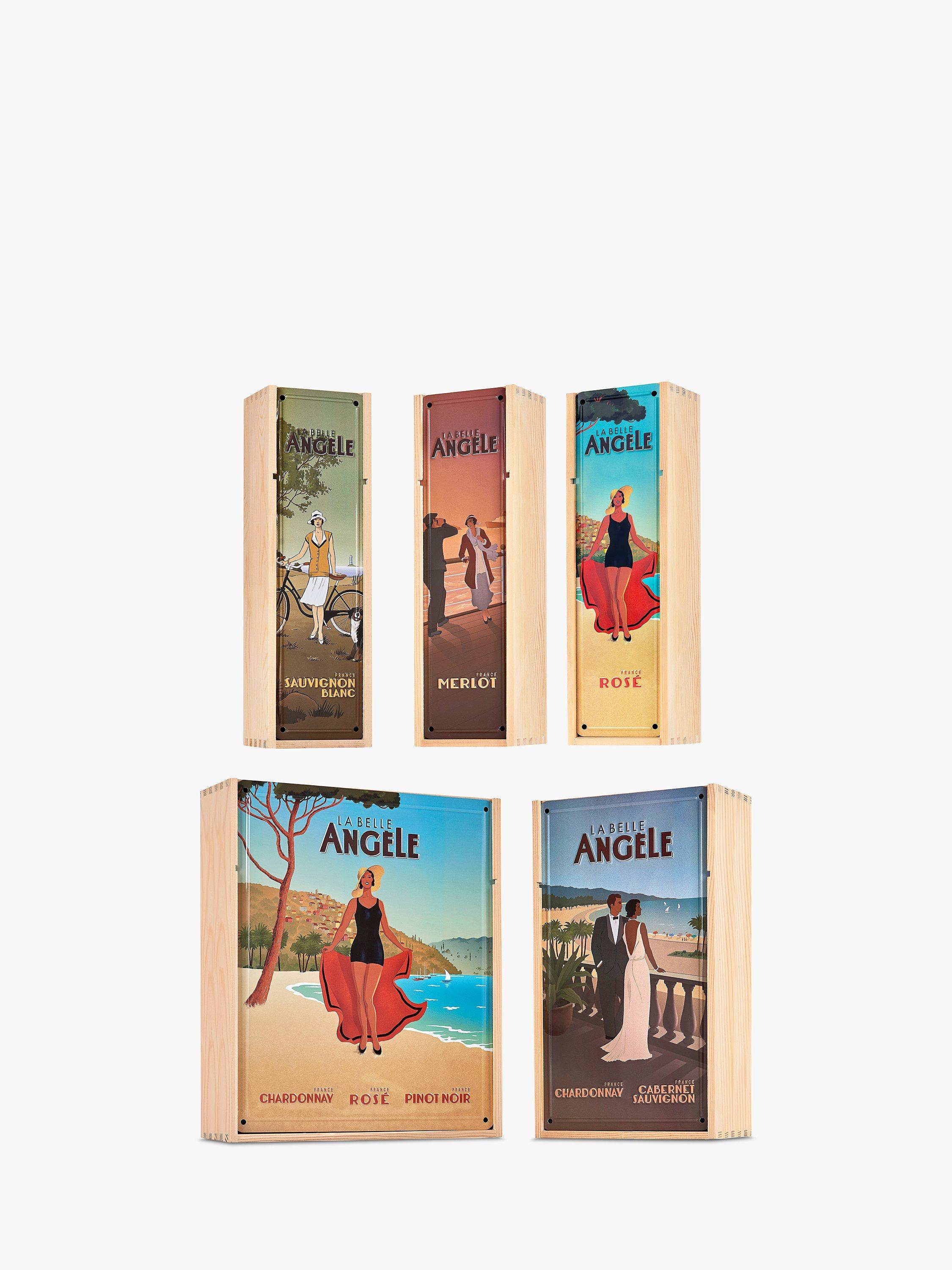 La Belle Angèle wine trio set with Chardonnay, Rosé, and Pinot Noir, 3x 75cl, UK version