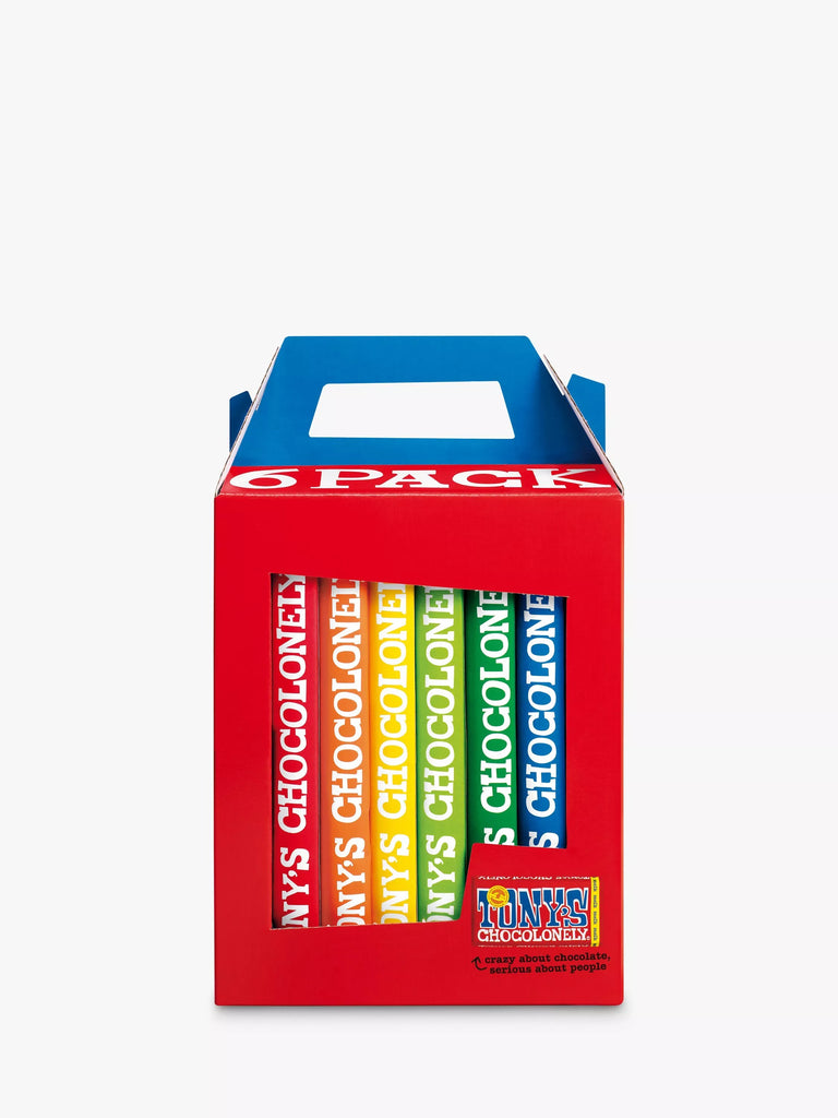 Tony's Chocolonely Rainbow Chocolates, Pack of 6