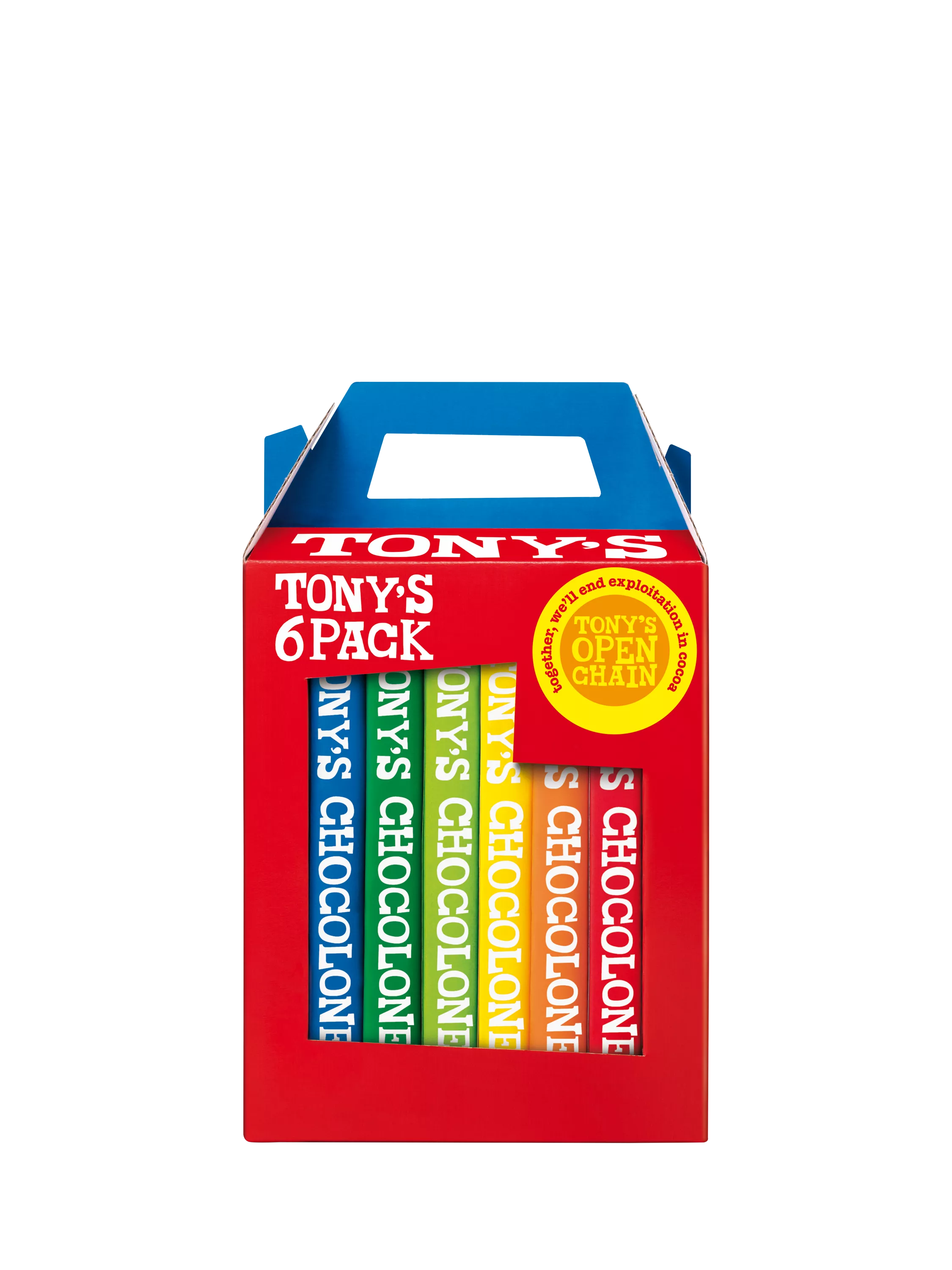 Tony's Chocolonely Rainbow chocolate bars pack of 6 (British brand)