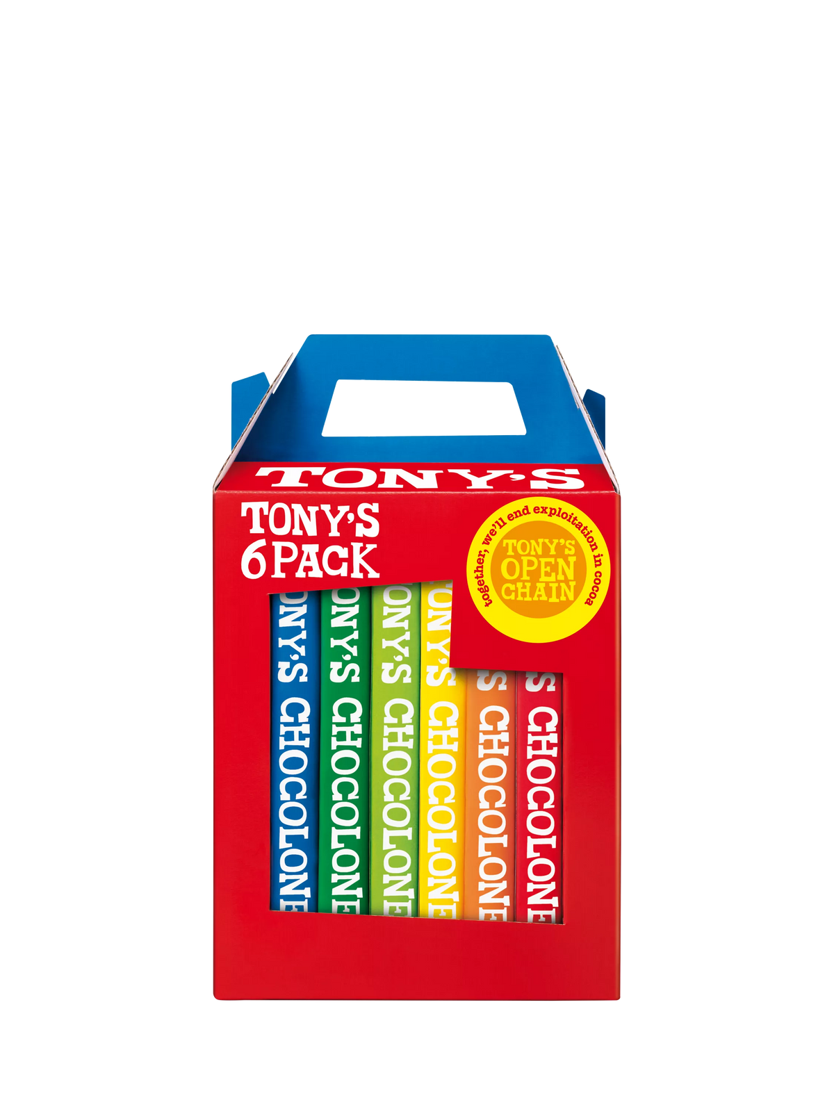 Tony's Chocolonely Rainbow chocolate bars pack of 6 (British brand)