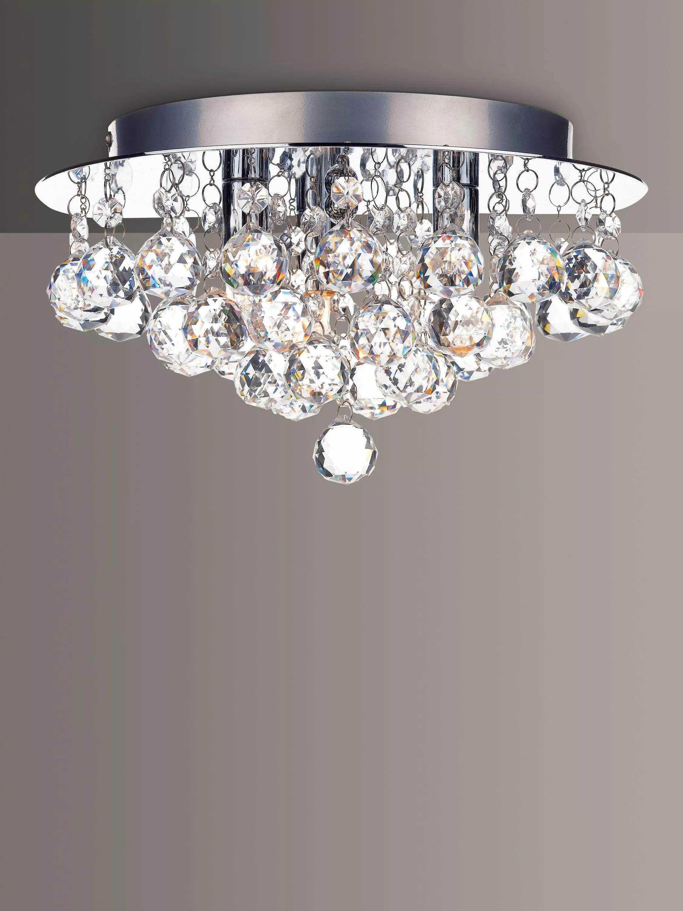 Där Pluto flush crystal ceiling light 29cm, imported from the UK