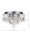 Där Pluto flush crystal ceiling light 29cm, imported from the UK
