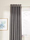 John Lewis Textured Weave Pair Blackout Lined Eyelet Curtains - 274cm Drop