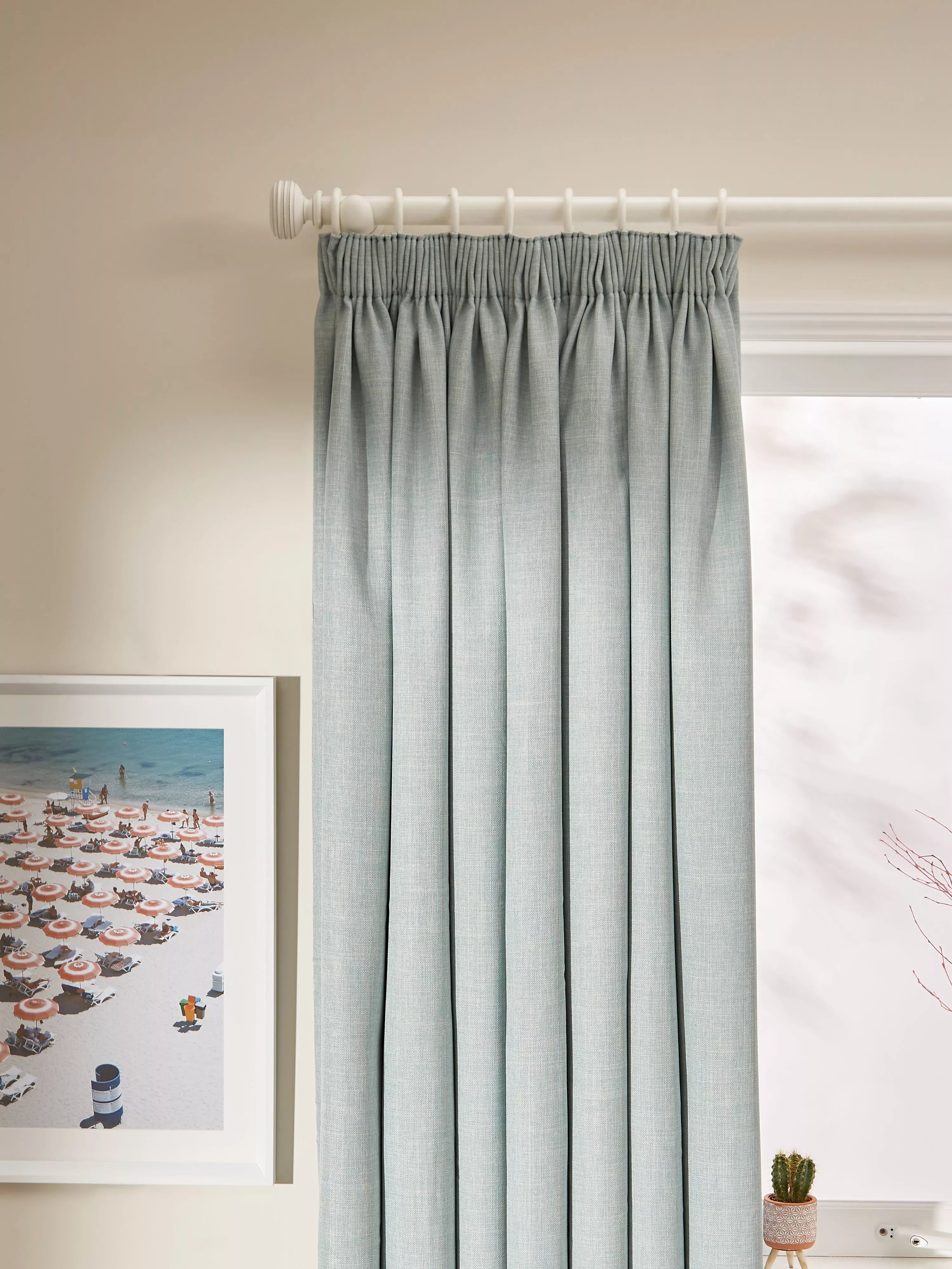 John Lewis Textured Weave Pair Blackout Lined Pencil Pleat Curtains