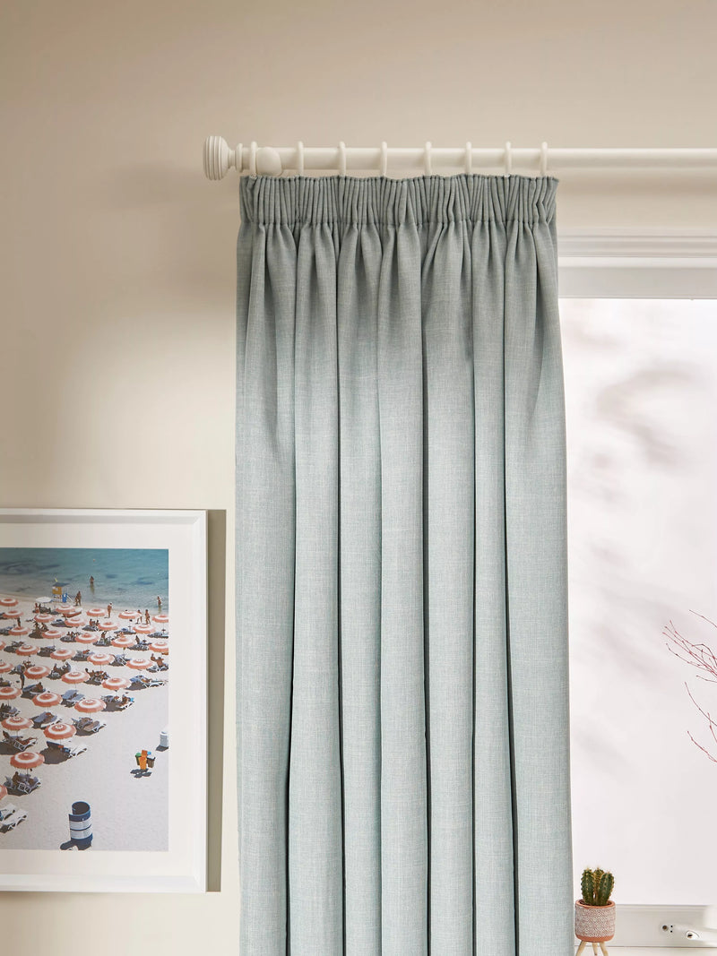 John Lewis Textured Weave Pair Blackout Lined Pencil Pleat Curtains