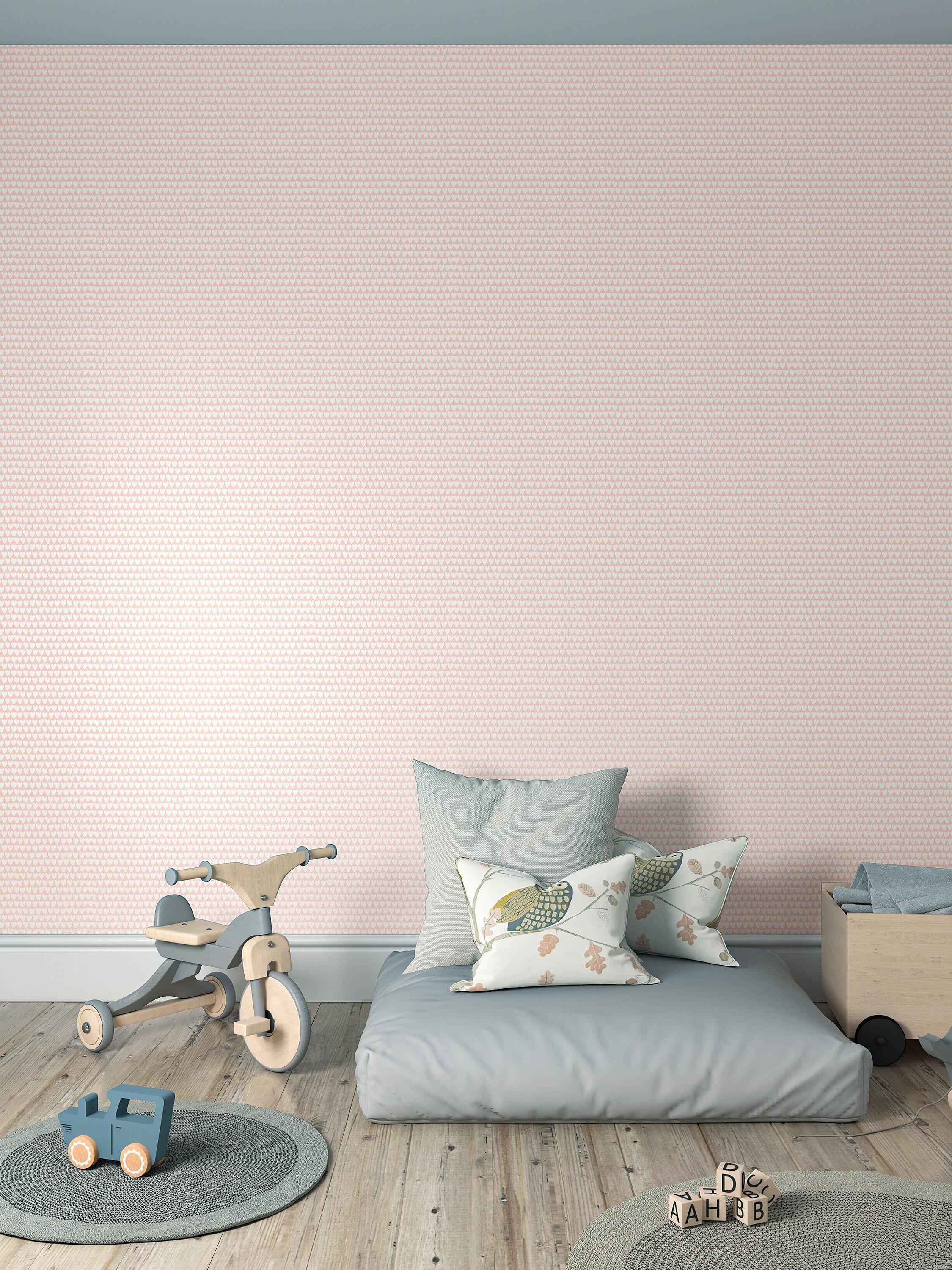 Harlequin Little Hearts wallpaper featuring delicate hand-drawn hearts, UK version