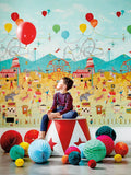Harlequin circus themed wallpaper panel, UK version
