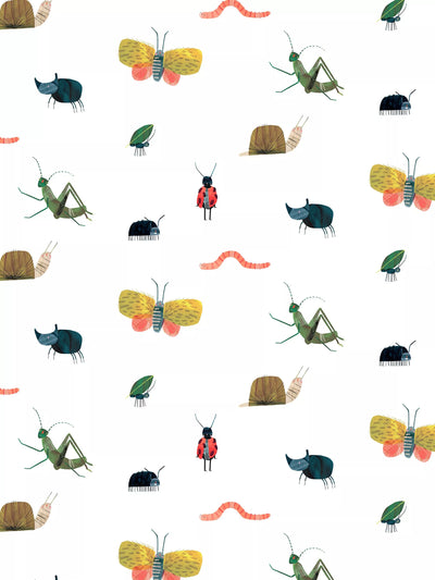 John Lewis Garden Friends Insect-Themed Wallpaper with Expressive Character Drawings- Buy online at McGrocer