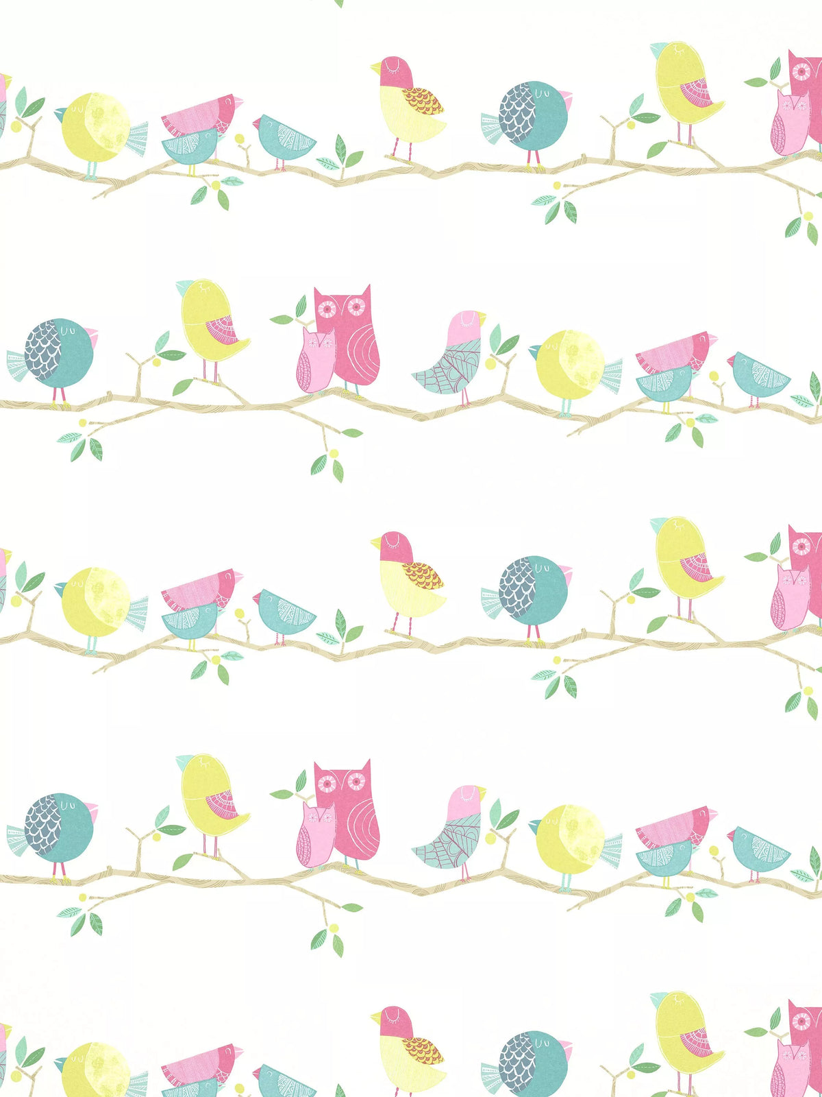 Harlequin woodland owl design wallpaper, UK version
