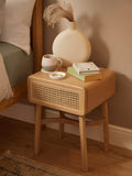 John Lewis rattan storage bedside table with natural finish, UK version