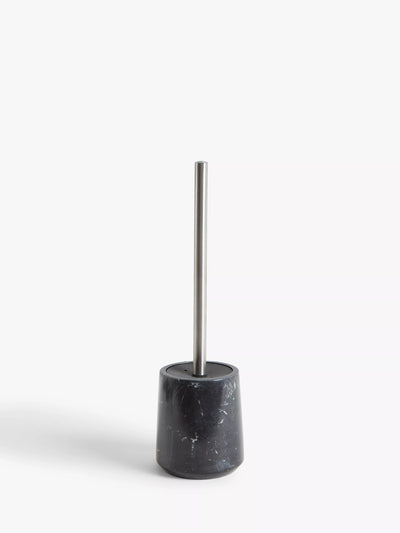 John Lewis Handmade Black Marble Toilet Brush with Fine Grain and White Veins- Buy online at McGrocer
