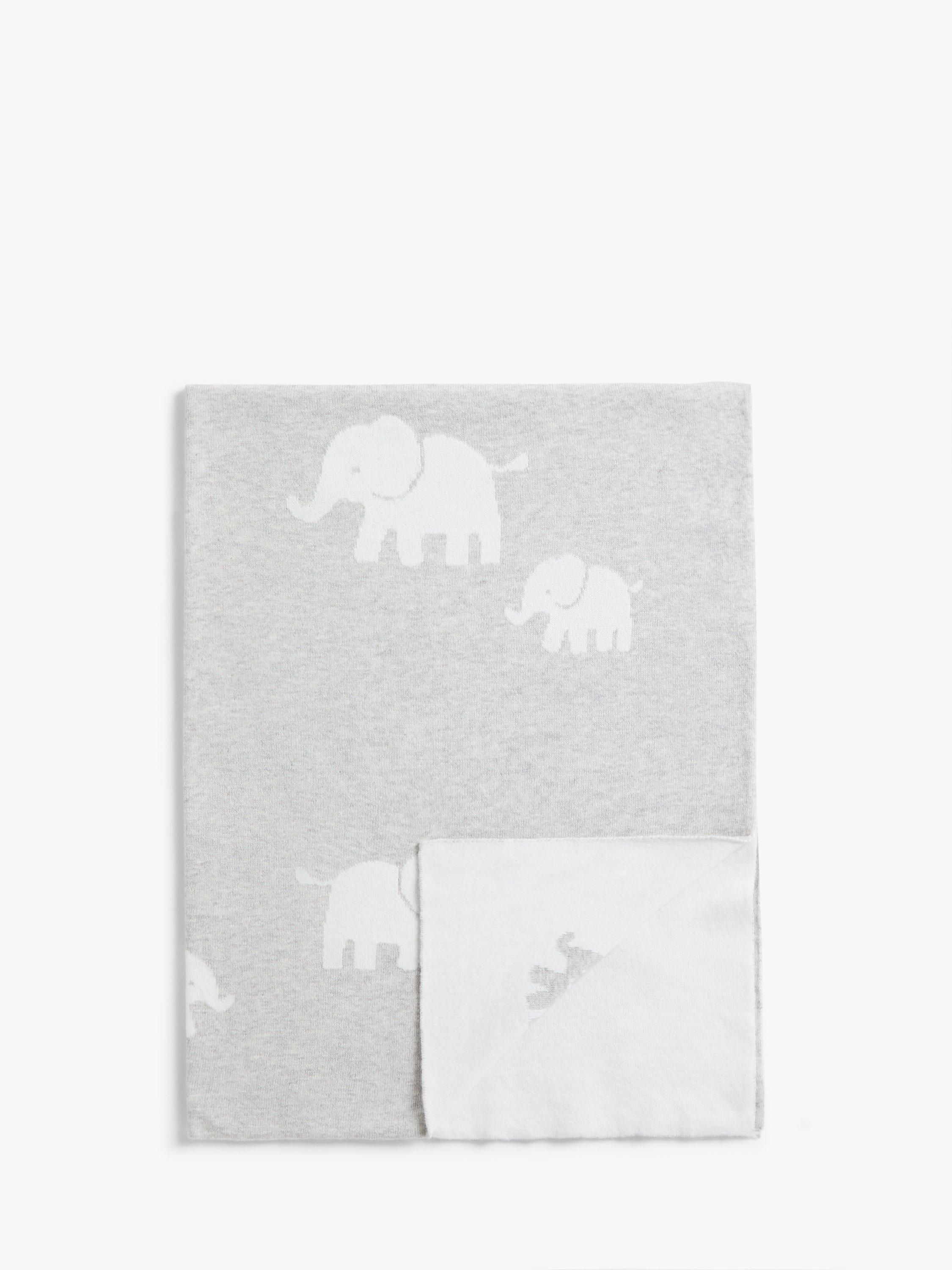 John Lewis Safari Elephant cotton baby blanket 100x75cm (British brand)