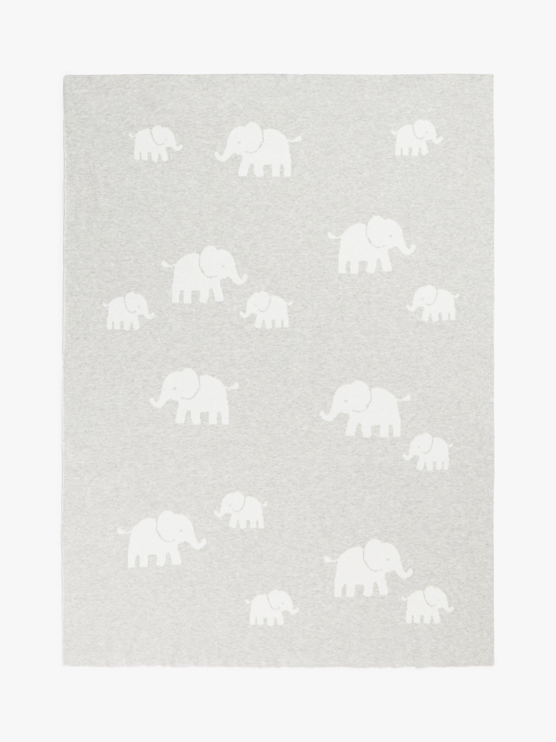 John Lewis Safari Elephant cotton baby blanket 100x75cm (British brand)