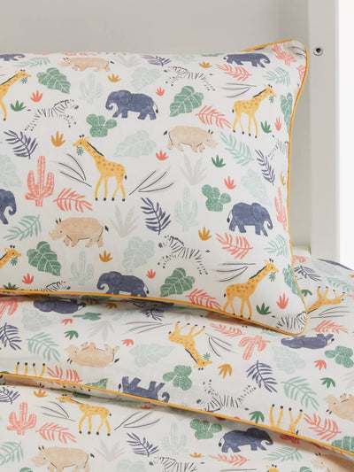 John Lewis Kids' Safari Print Pure Cotton Duvet Cover and Pillowcase Set