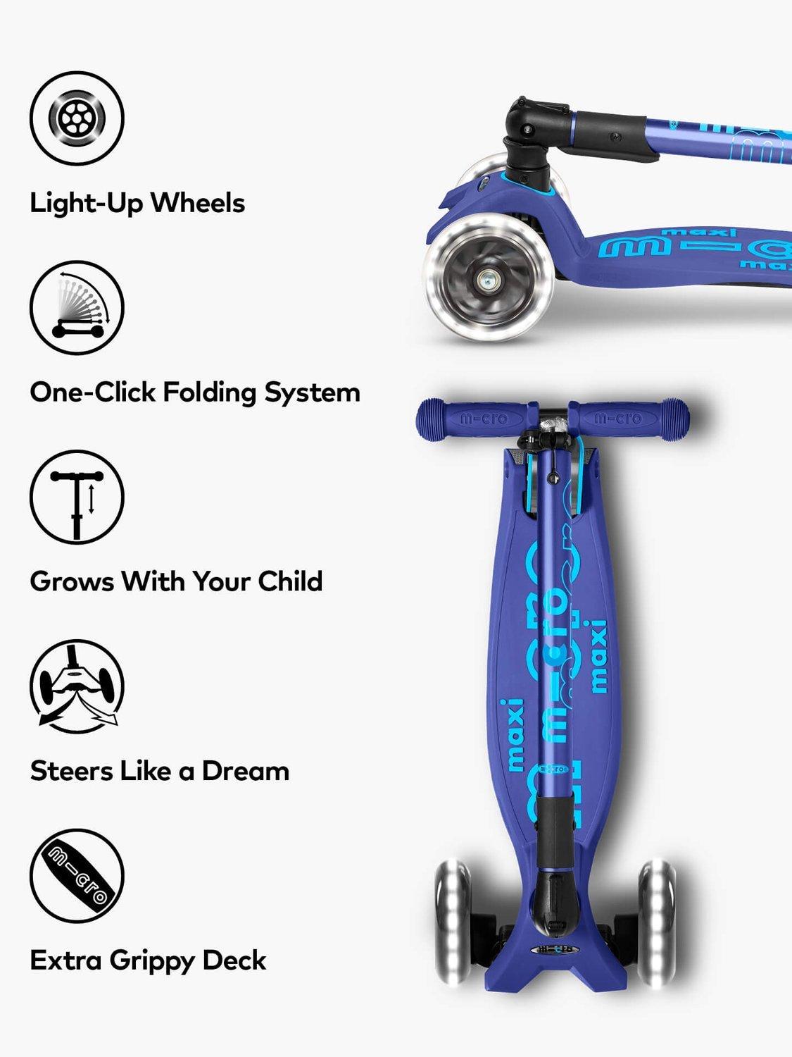 Micro Scooters Maxi Deluxe Foldable LED scooter, UK version