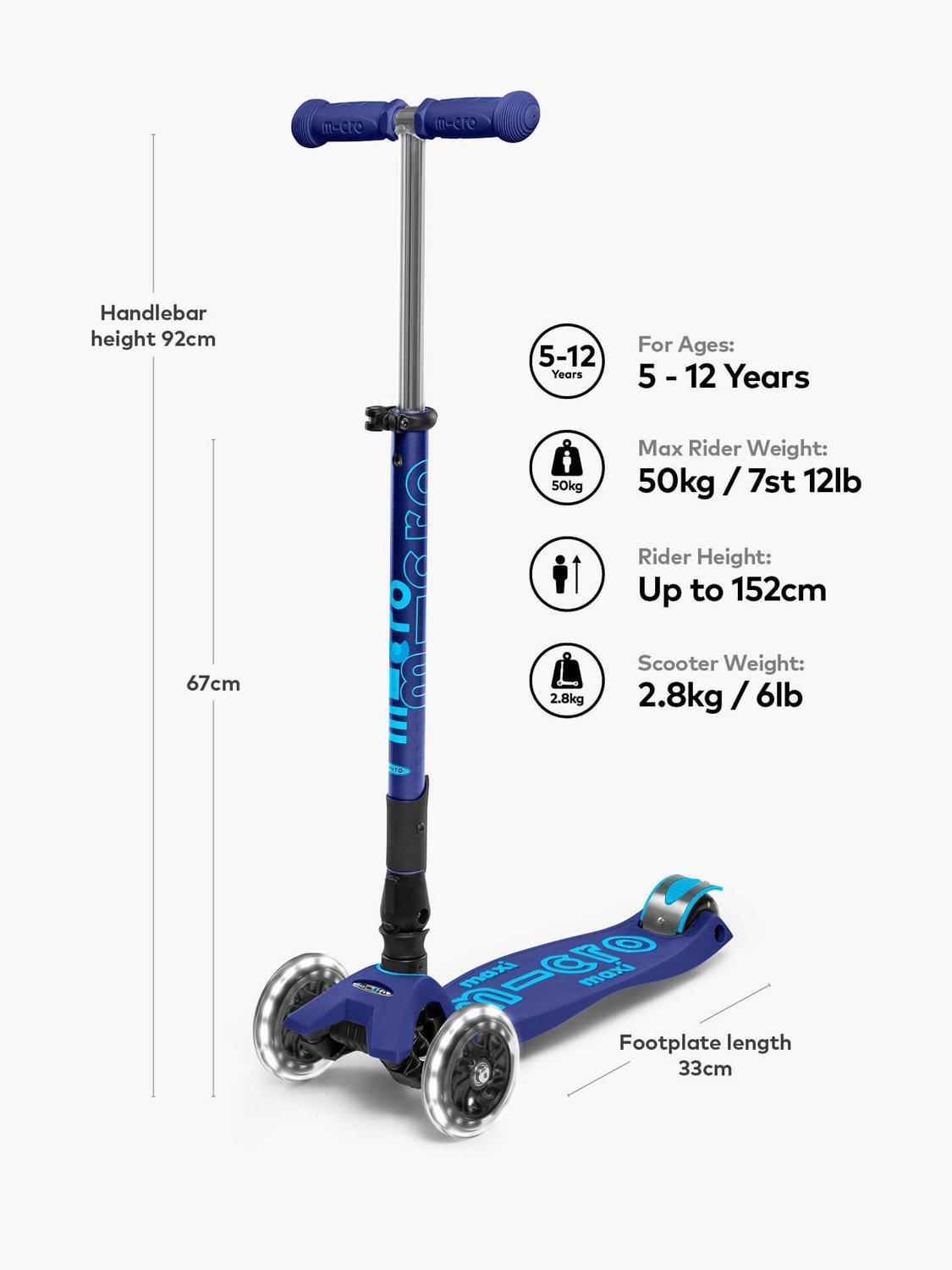 Micro Scooters Maxi Deluxe Foldable LED scooter, UK version