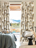 Harlequin Alvaro furnishing fabric cotton satin leaf pattern - British product