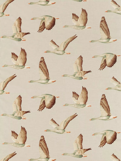 John Lewis Sanderson Elysian Geese Linen Blend Furnishing Fabric, Briarwood- Buy online at McGrocer